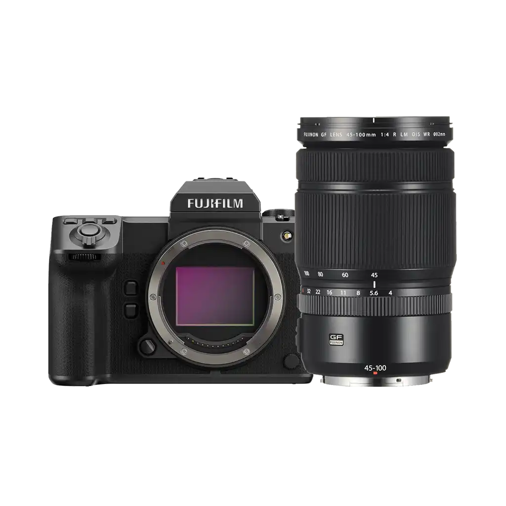 Fujifilm GFX 100 II Medium Format Mirrorless Camera with Fujifilm GF 45-100mm f/4 R LM OIS WR Lens