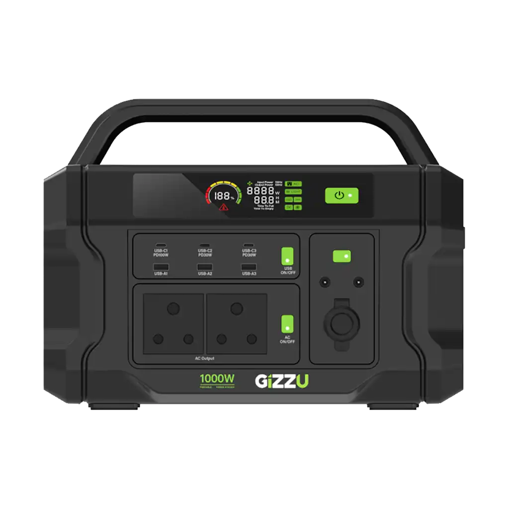 Gizzu Challenger Pro 1000W UPS Fast Charge Portable Power Station