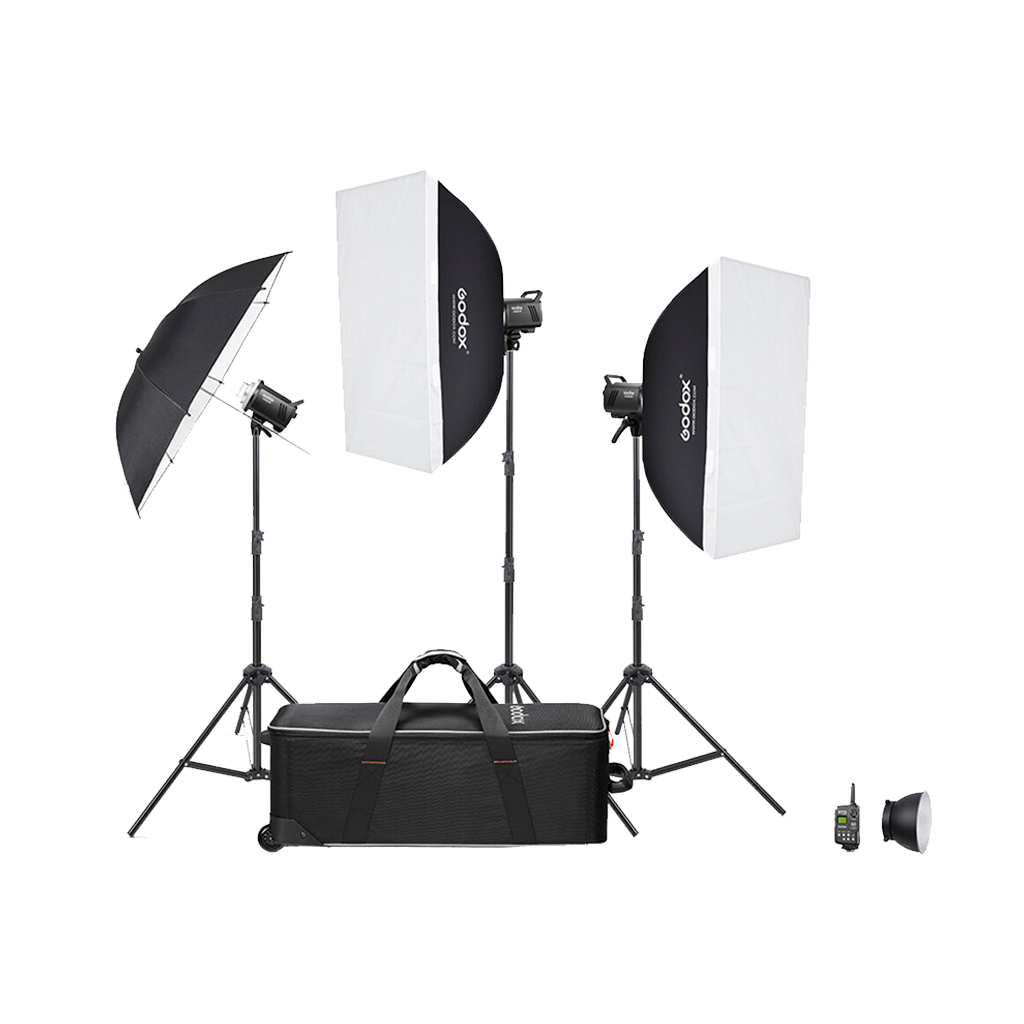 Godox MS300-V Studio Flash Monolight (3-Light Kit)