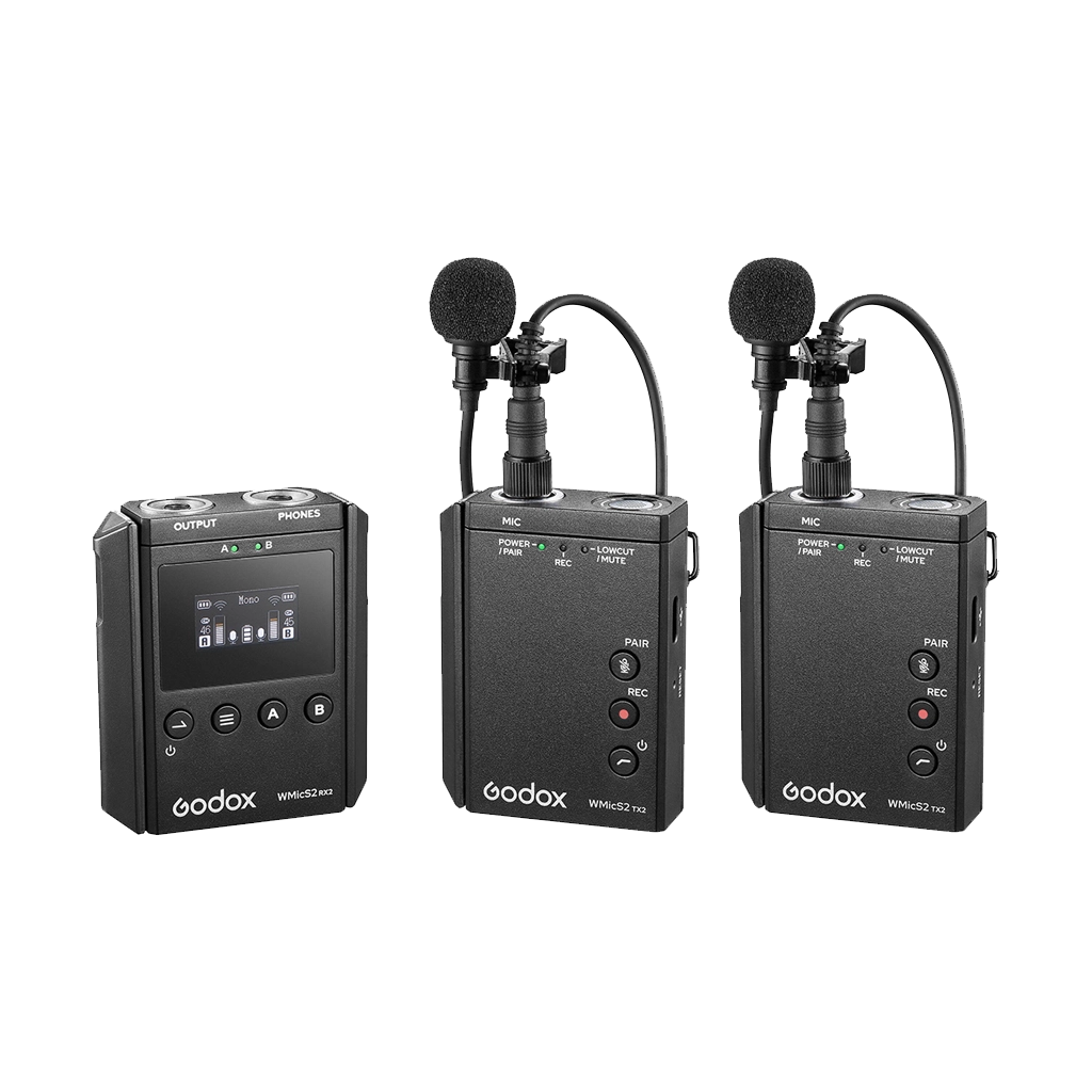 Godox WMicS2 UHF Compact 2-Person Wireless Microphone System for Cameras and Smartphones with 3.5mm