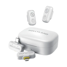 Hollyland LARK A1 Combo 2-Person Wireless Microphone System with USB-C and Lightning Connectors for Mobile Devices (Ivory White, 2.4 GHz)