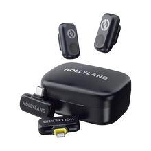 Hollyland LARK A1 Combo 2-Person Wireless Microphone System with USB-C and Lightning Connectors for Mobile Devices (Space Gray, 2.4 GHz)
