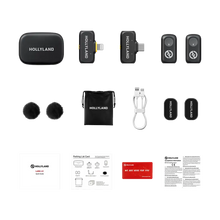 Hollyland LARK A1 Combo 2-Person Wireless Microphone System with USB-C and Lightning Connectors for Mobile Devices (Space Gray, 2.4 GHz)
