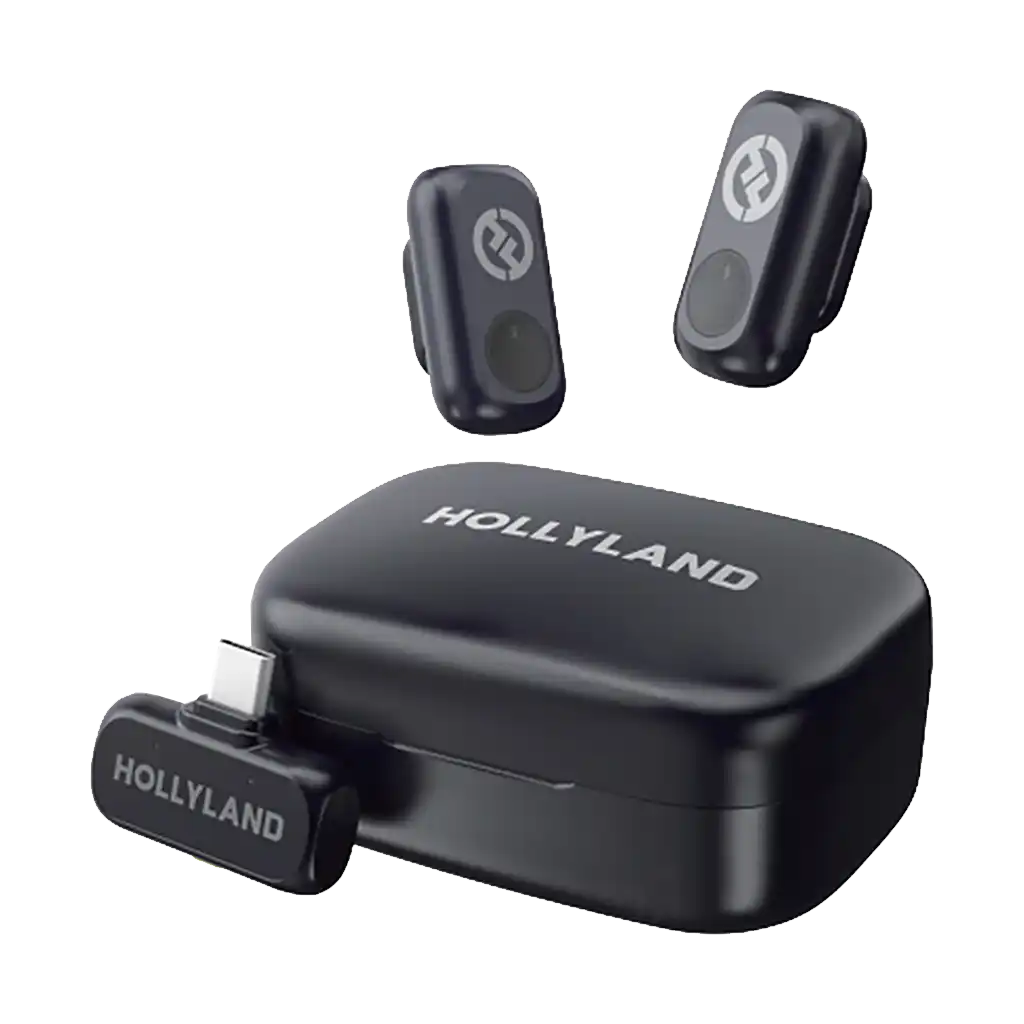 Hollyland LARK A1 Duo 2-Person Wireless Microphone System with USB-C Connector for Mobile Devices (Space Gray, 2.4 GHz)