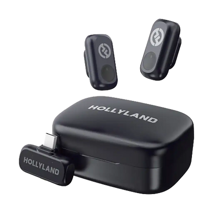 Hollyland LARK A1 Duo 2-Person Wireless Microphone System with USB-C Connector for Mobile Devices (Space Gray, 2.4 GHz)