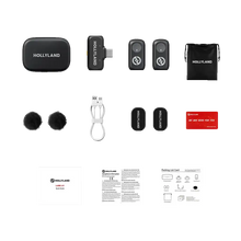 Hollyland LARK A1 Duo 2-Person Wireless Microphone System with USB-C Connector for Mobile Devices (Space Gray, 2.4 GHz)