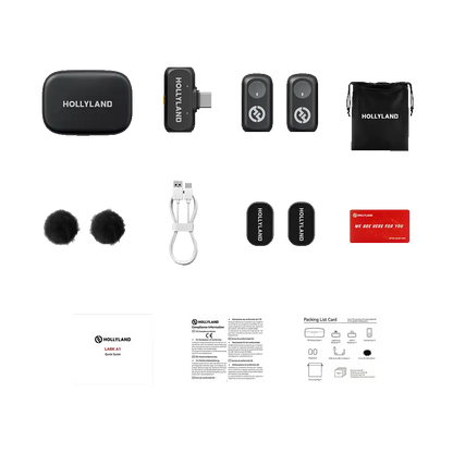 Hollyland LARK A1 Duo 2-Person Wireless Microphone System with USB-C Connector for Mobile Devices (Space Gray, 2.4 GHz)