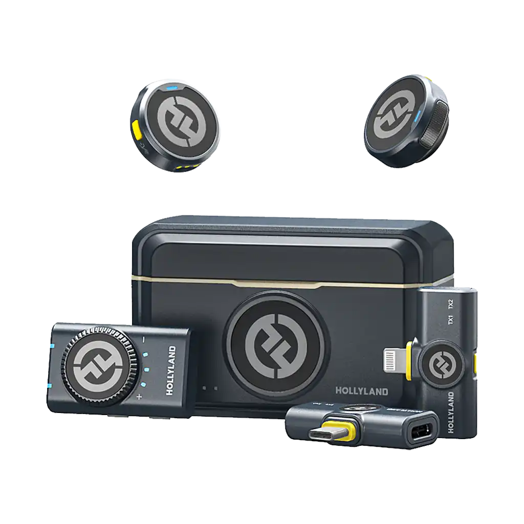 Hollyland LARK M2 DUO 2-Person Wireless Combo Microphone System (2.4 GHz, Shine Charcoal)