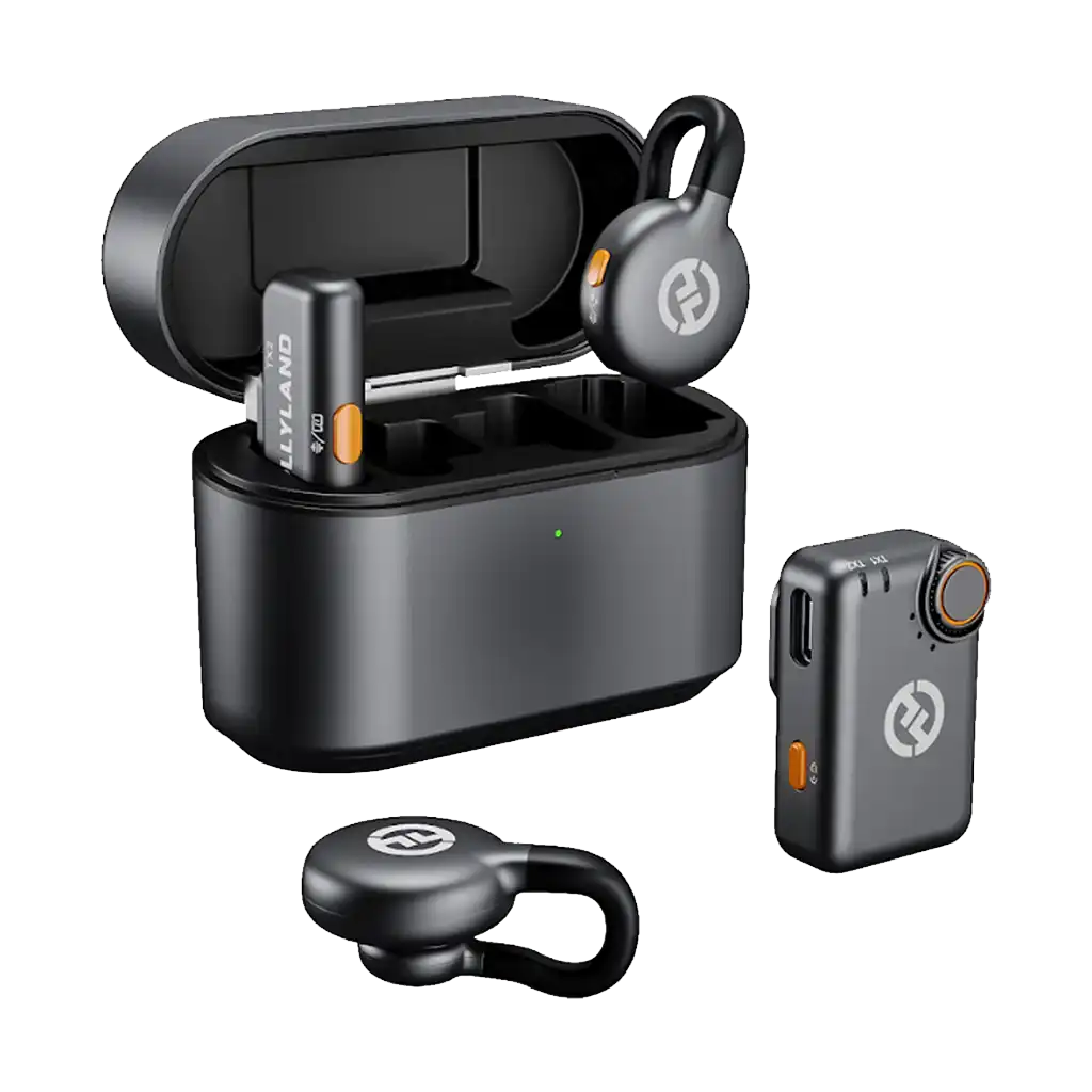 Hollyland LARK M2S Mini Combo 2-Person Wireless Microphone System for Cameras and Mobile Devices (2.4 GHz, Space Gray)