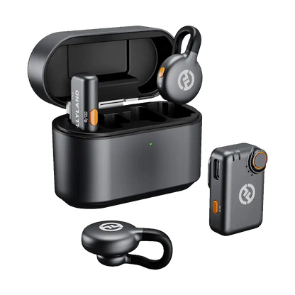 Hollyland LARK M2S Mini Combo 2-Person Wireless Microphone System for Cameras and Mobile Devices (2.4 GHz, Space Gray)