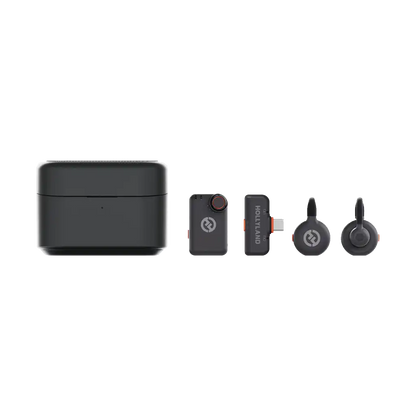 Hollyland LARK M2S Mini Combo 2-Person Wireless Microphone System for Cameras and Mobile Devices (2.4 GHz, Space Gray)