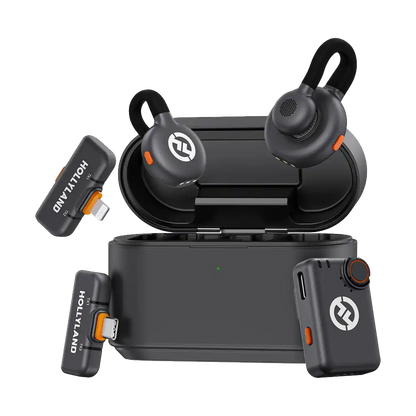 Hollyland LARK M2S Ultimate Combo 2-Person Wireless Microphone System for Cameras and Mobile Devices (2.4 GHz, Space Gray)