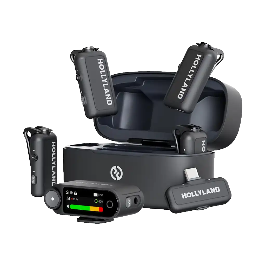 Hollyland LARK MAX 2 Combo 4-Person Wireless Microphone System for Cameras and Mobile Devices (Space Gray, 2.4 GHz)