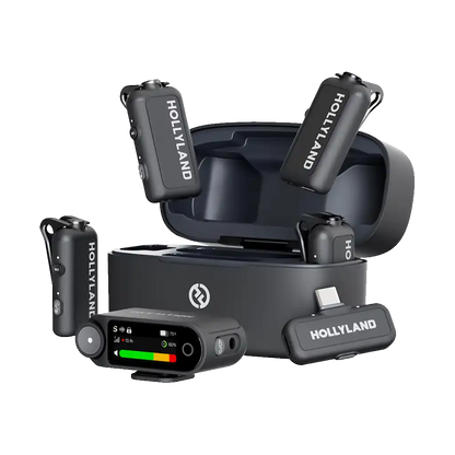 Hollyland LARK MAX 2 Combo 4-Person Wireless Microphone System for Cameras and Mobile Devices (Space Gray, 2.4 GHz)