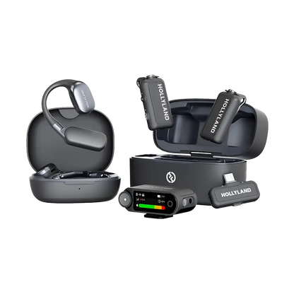 Hollyland LARK MAX 2 Ultimate Combo 2-Person Wireless Microphone System for Cameras and Mobile Devices (Space Gray, 2.4 GHz)