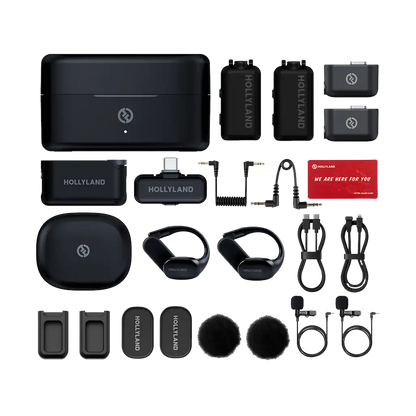 Hollyland LARK MAX 2 Ultimate Combo 2-Person Wireless Microphone System for Cameras and Mobile Devices (Space Gray, 2.4 GHz)