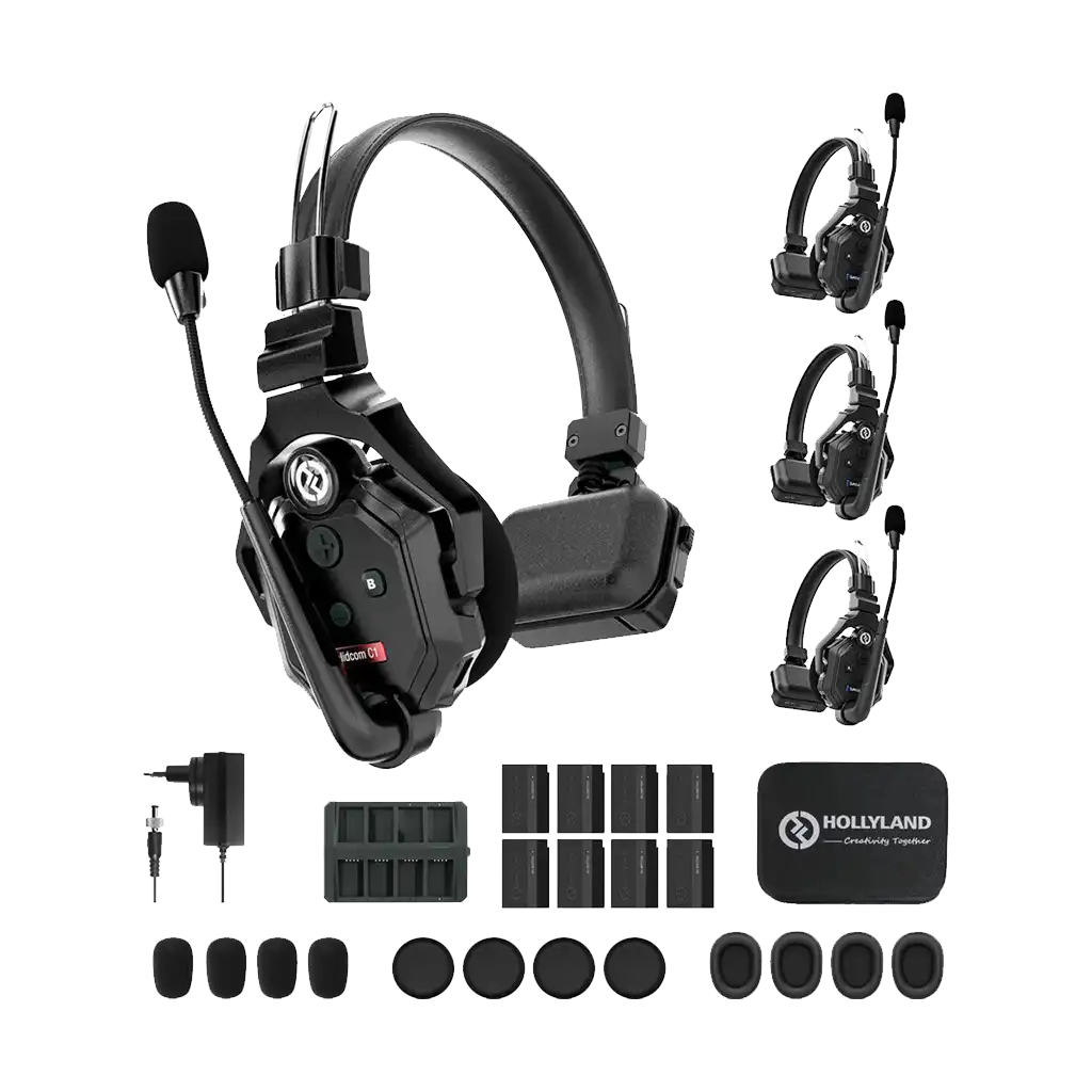 Hollyland Solidcom C1-4S Full-Duplex Wireless DECT Intercom System with 4 Headsets (1.9 GHz)