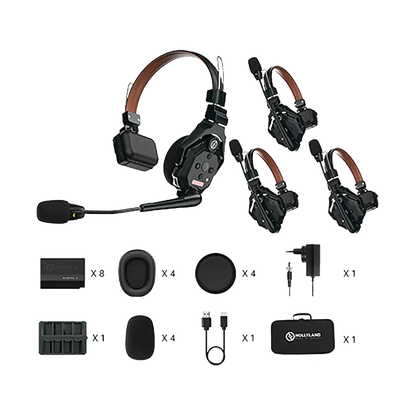 Hollyland Solidcom C1 Pro-4S Full-Duplex ENC Wireless Intercom System with 4 Headsets (1.9 GHz)