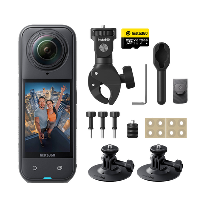 Insta360 X5 360 Action Camera Motorcycle Multiview Bundle