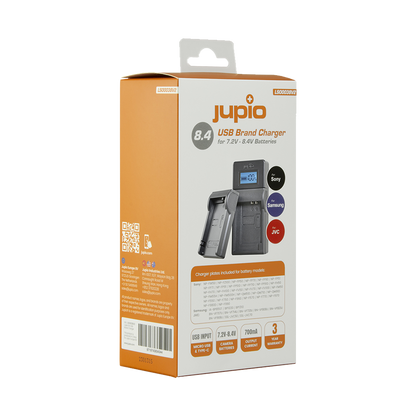 Jupio USB Brand Charger for JVC / Samsung / Sony 7.2V-8.4V Batteries V2