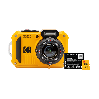 Kodak PIXPRO WPZ2 Digital Camera with 16GB Memory Card and Battery (Yellow)