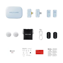 Hollyland LARK A1 Combo 2-Person Wireless Microphone System with USB-C and Lightning Connectors for Mobile Devices (Sky Blue, 2.4 GHz)