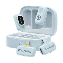 Hollyland LARK A1 Combo 2-Person Wireless Microphone System with USB-C and Lightning Connectors for Mobile Devices (Sky Blue, 2.4 GHz)