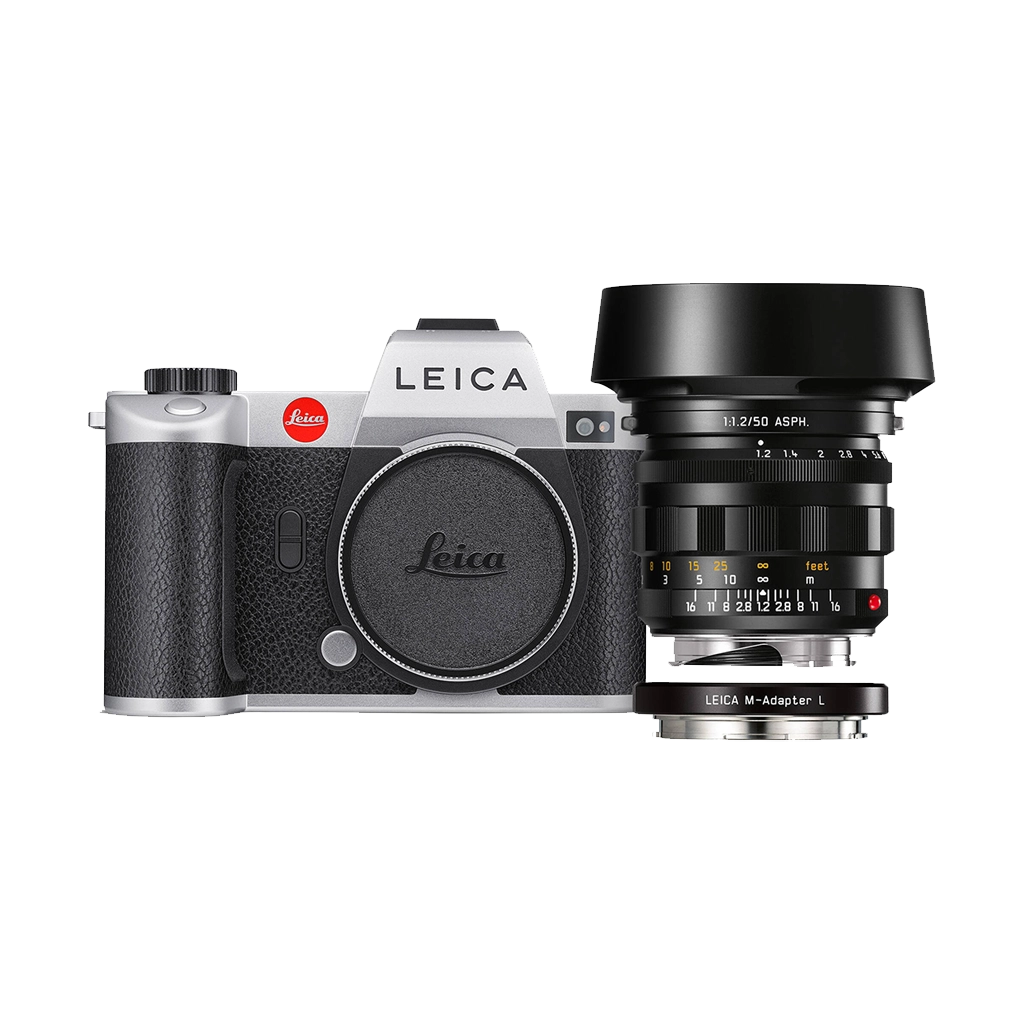 Leica SL2 Mirrorless Camera (Silver) with Noctilux-M 50mm f/1.2 Lens and M-Adapter