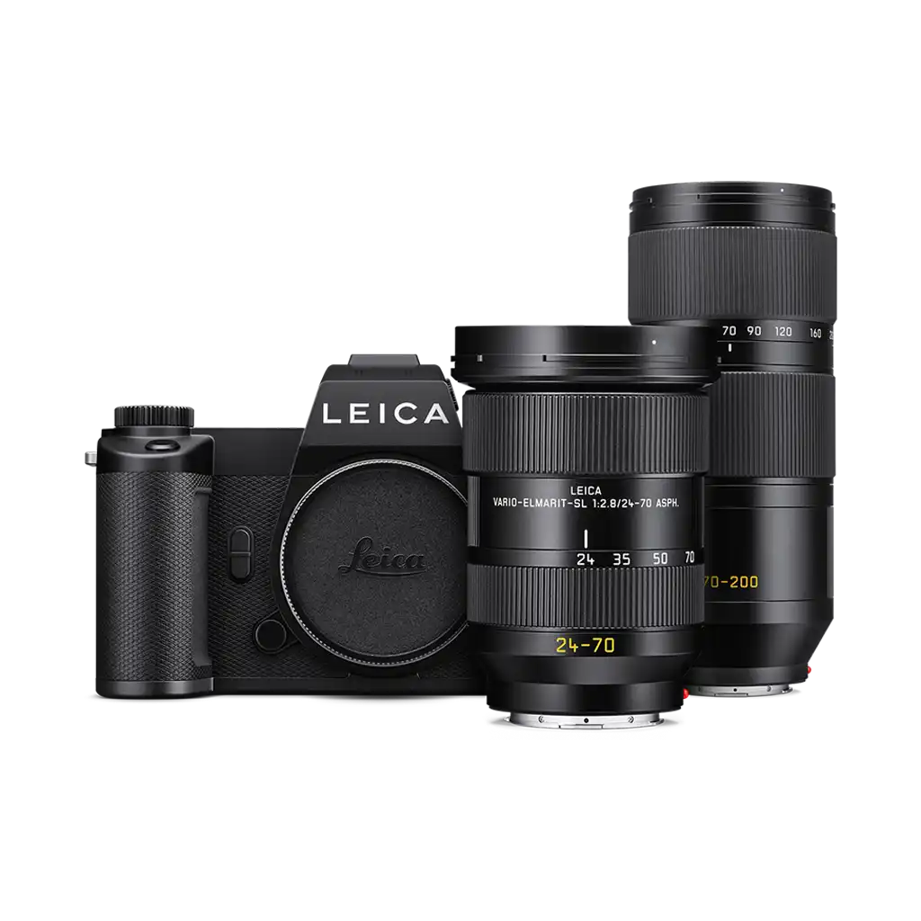 Leica SL3-P Mirrorless Full-Frame Camera with Vario-Elmarit-SL 24-70mm f/2.8 ASPH Lens and Vario-Elmarit-SL 70-200mm f/2.8 ASPH. Lens