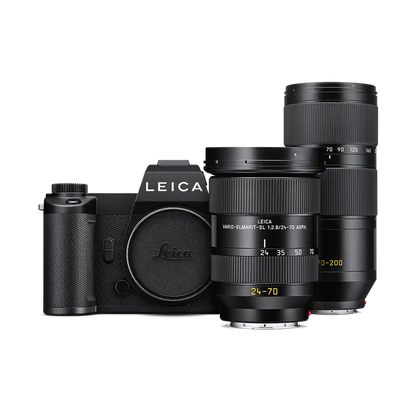 Leica SL3-P Mirrorless Full-Frame Camera with Vario-Elmarit-SL 24-70mm f/2.8 ASPH Lens and Vario-Elmarit-SL 70-200mm f/2.8 ASPH. Lens