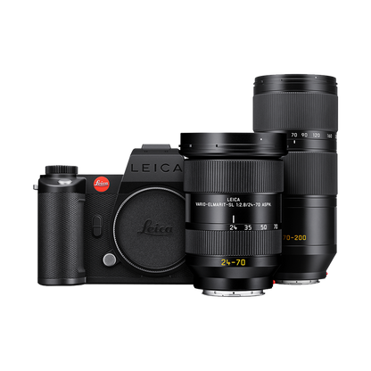 Leica SL3-S Mirrorless Full-Frame Camera with Vario-Elmarit-SL 24-70mm f/2.8 ASPH Lens and Vario-Elmarit-SL 70-200mm f/2.8 ASPH. Lens