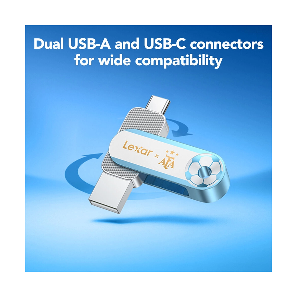 Lexar 128GB JumpDrive Dual Drive D500 USB 3.2 Gen 1 Flash Drive (USB-C / USB-A, Elite Legends Series)