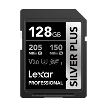 Lexar 128GB Professional UHS-I SDXC Memory Card (205MB/s, SILVER PLUS Series)