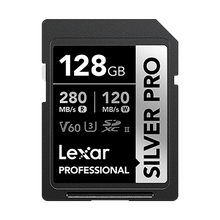Lexar 128GB Professional UHS-II SDXC Memory Card (280MB/s, SILVER PRO Series)