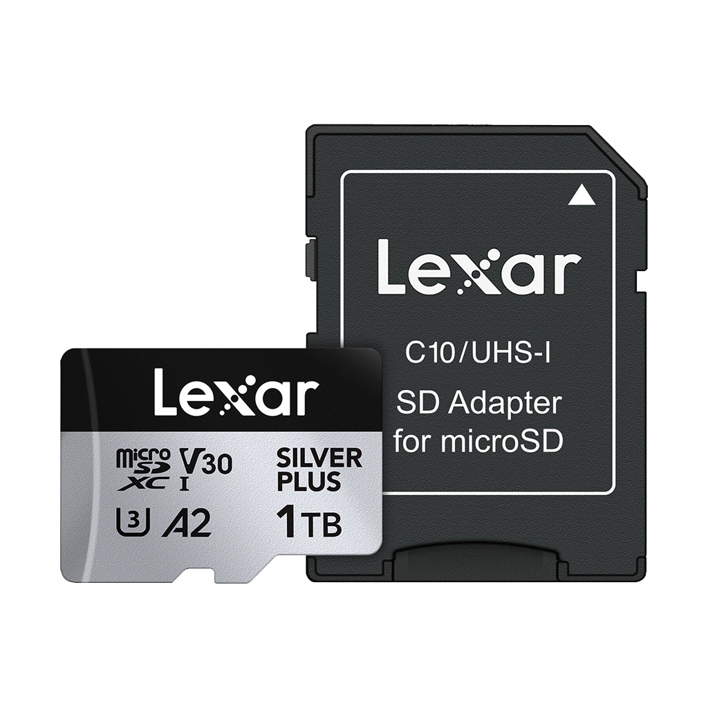 Lexar 1TB Professional UHS-I microSDXC Memory Card with SD Adapter (SILVER PLUS Series)