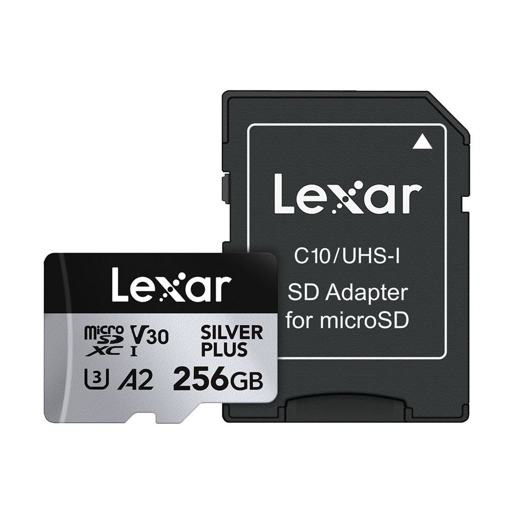Lexar 256GB Professional UHS-I microSDXC Memory Card with SD Adapter (SILVER PLUS Series)