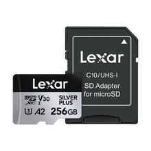 Lexar 256GB Professional UHS-I microSDXC Memory Card with SD Adapter (SILVER PLUS Series)