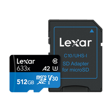 Lexar 512GB High-Performance 633x 95MB/s UHS-I microSDXC Memory Card with SD Adapter