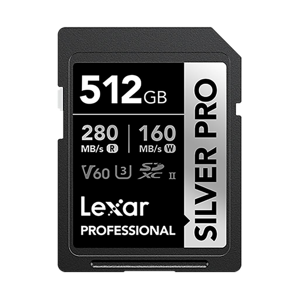 Lexar 512GB Professional UHS-II SDXC Memory Card (280MB/s, SILVER PRO Series)