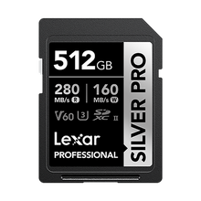 Lexar 512GB Professional UHS-II SDXC Memory Card (280MB/s, SILVER PRO Series)