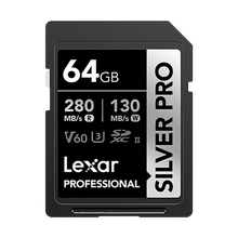 Lexar 64GB Professional UHS-II SDXC Memory Card (280MB/s, SILVER PRO Series)