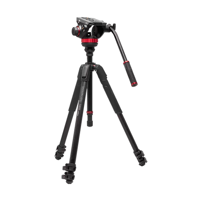 Manfrotto 3-Section Aluminum Video Tripod Kit with Fluid Head