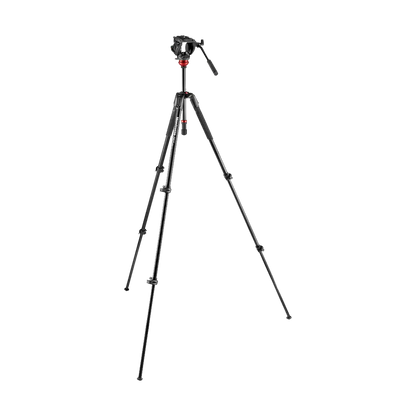 Manfrotto 500 Fluid Video Head with 190X Video Aluminium Tripod & Leveling Column Kit