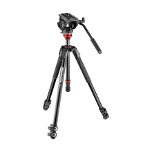 Manfrotto 500 Fluid Video Head with 190X Video Aluminium Tripod & Leveling Column Kit