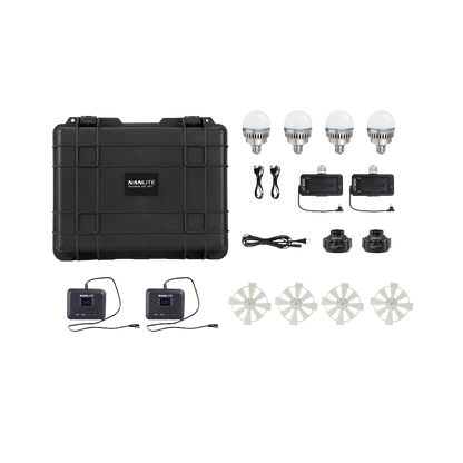 Nanlite PavoBulb 10C Bi-Color RGBWW LED Bulb (4 Light Kit)
