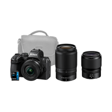 Nikon Z50 II Mirrorless Digital Camera with 16-50 + 50-250 and 35mm Lenses + Bag and Card