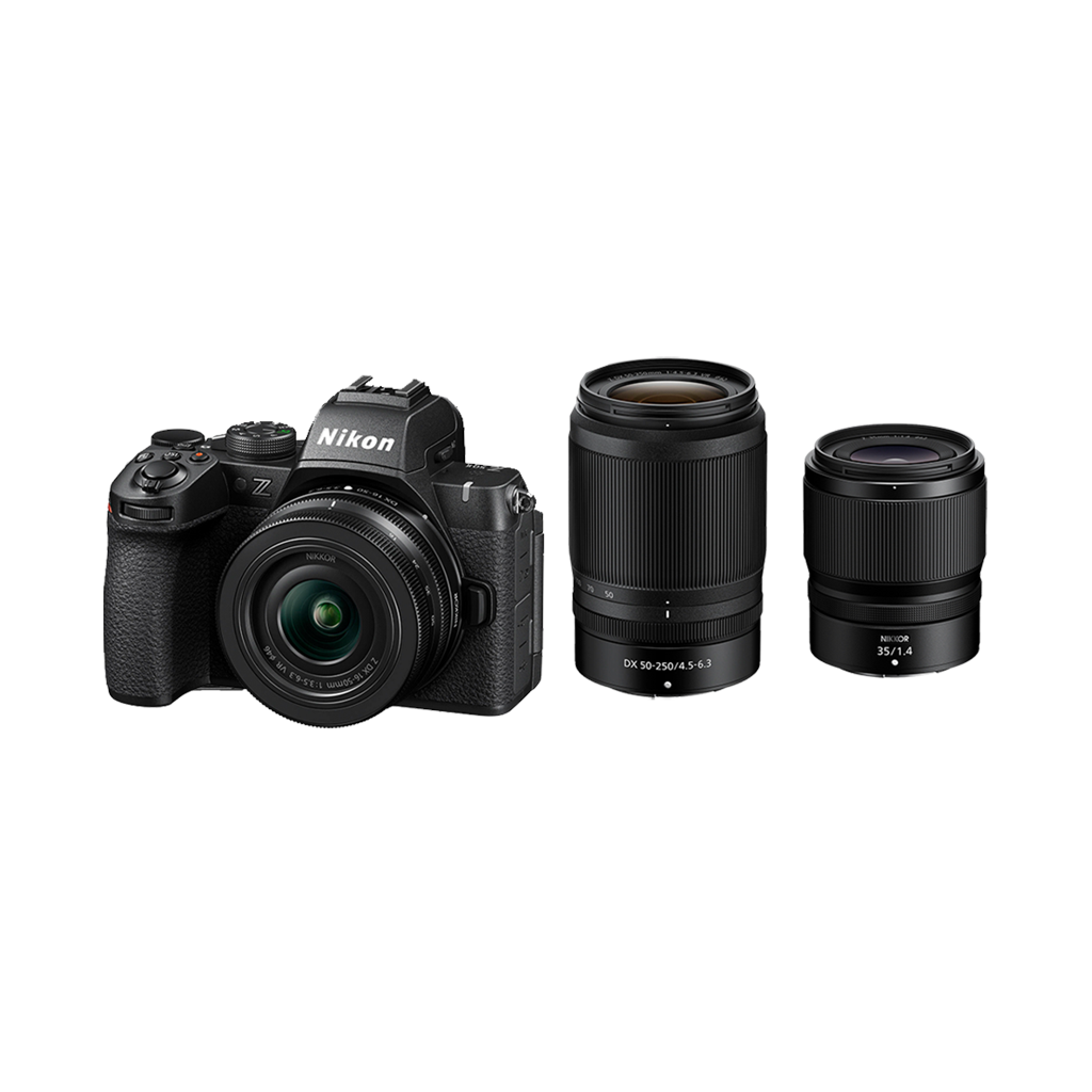Nikon Z50 II Mirrorless Digital Camera with 16-50 Plus 50-250 and 35mm Lenses