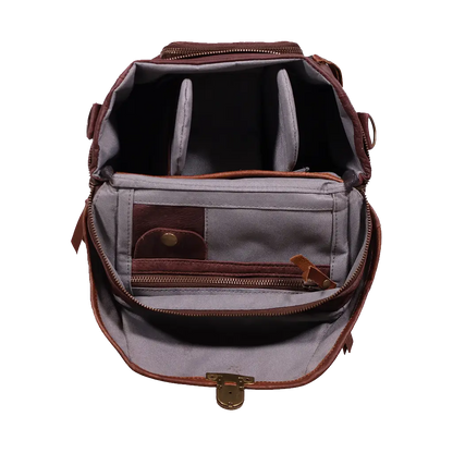 Orms Leather Camera Shoulder Bag (Chocolate, Small)