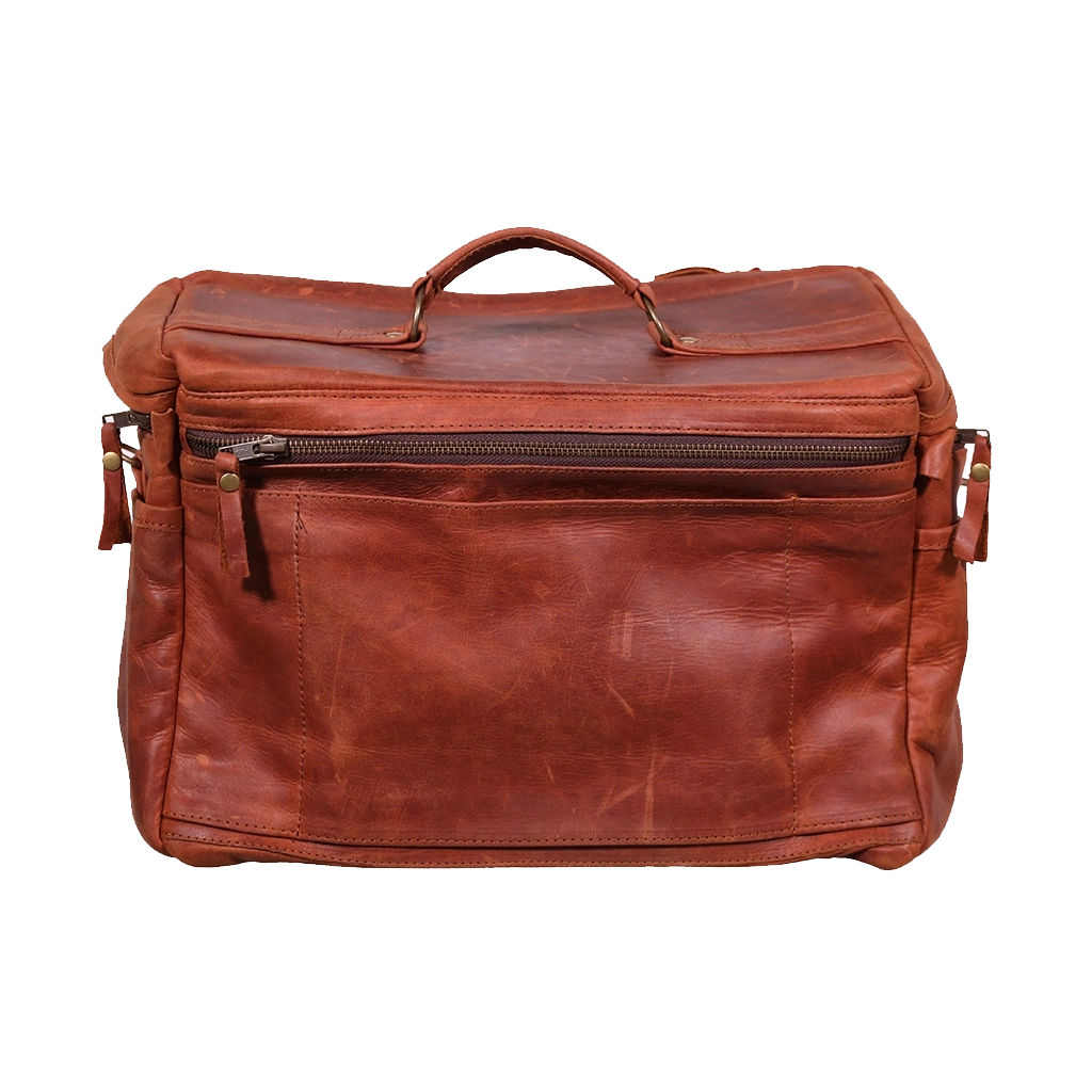 ORMS Leather Camera Shoulder Bag (Saddle Brown, Large)