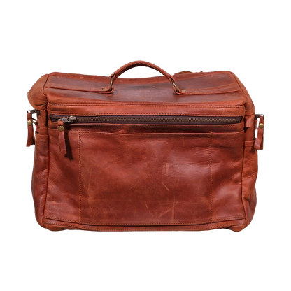ORMS Leather Camera Shoulder Bag (Saddle Brown, Large)